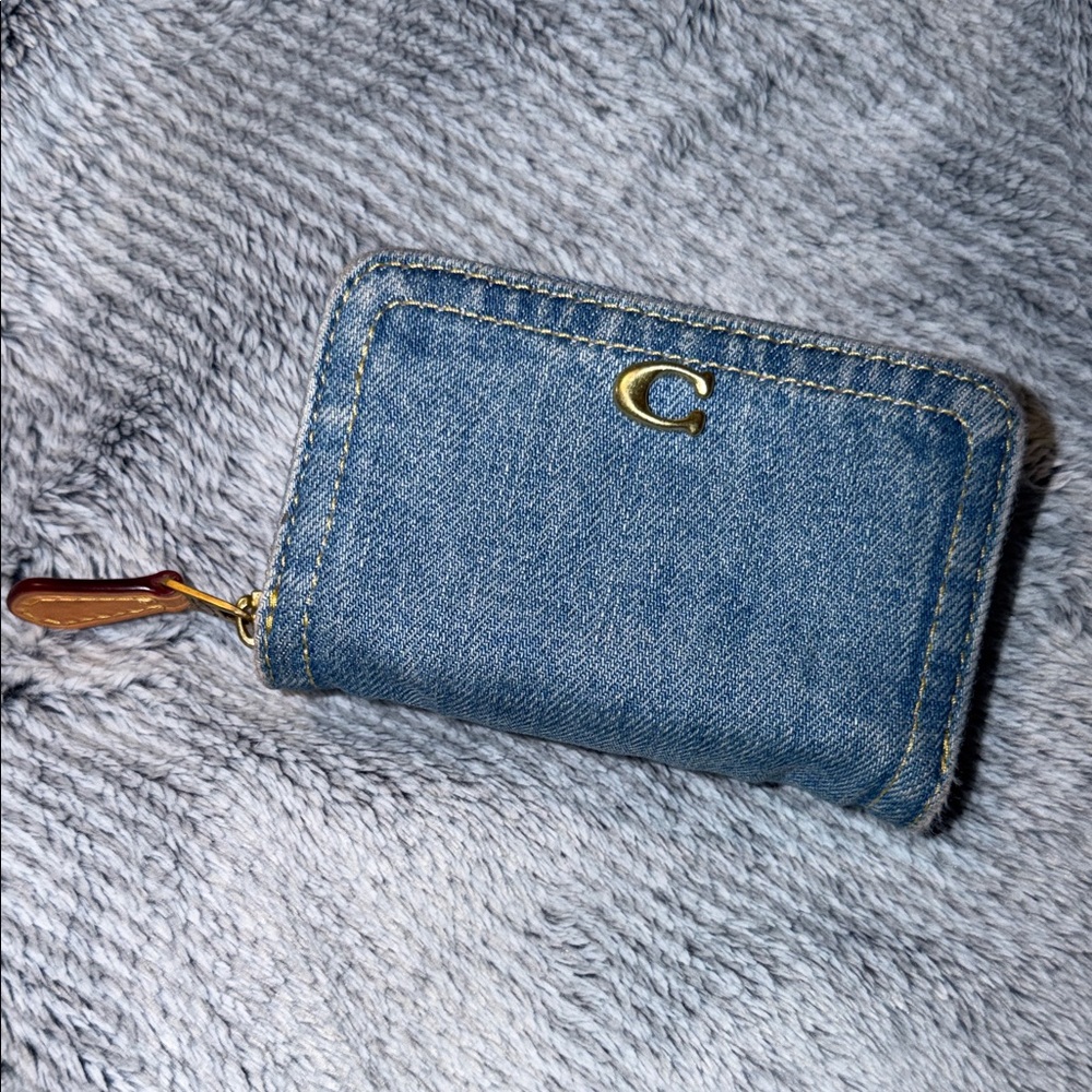 COACH Denim Zip Wallet EUC